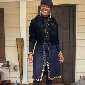 Vintage Couture Velvet Wide Collar Cropped Shrub Cocktail Jacket Coat Wrap